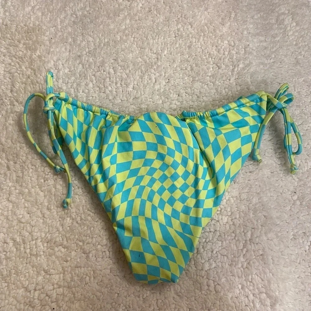 New! It’s Now Cool x free people checkered wave green blue bikini 14316